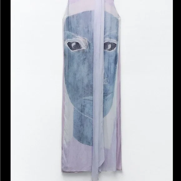 ZARA FLOWY PRINTED DRESS WITH SCARF. Brand new with tag. - Picture 5 of 8